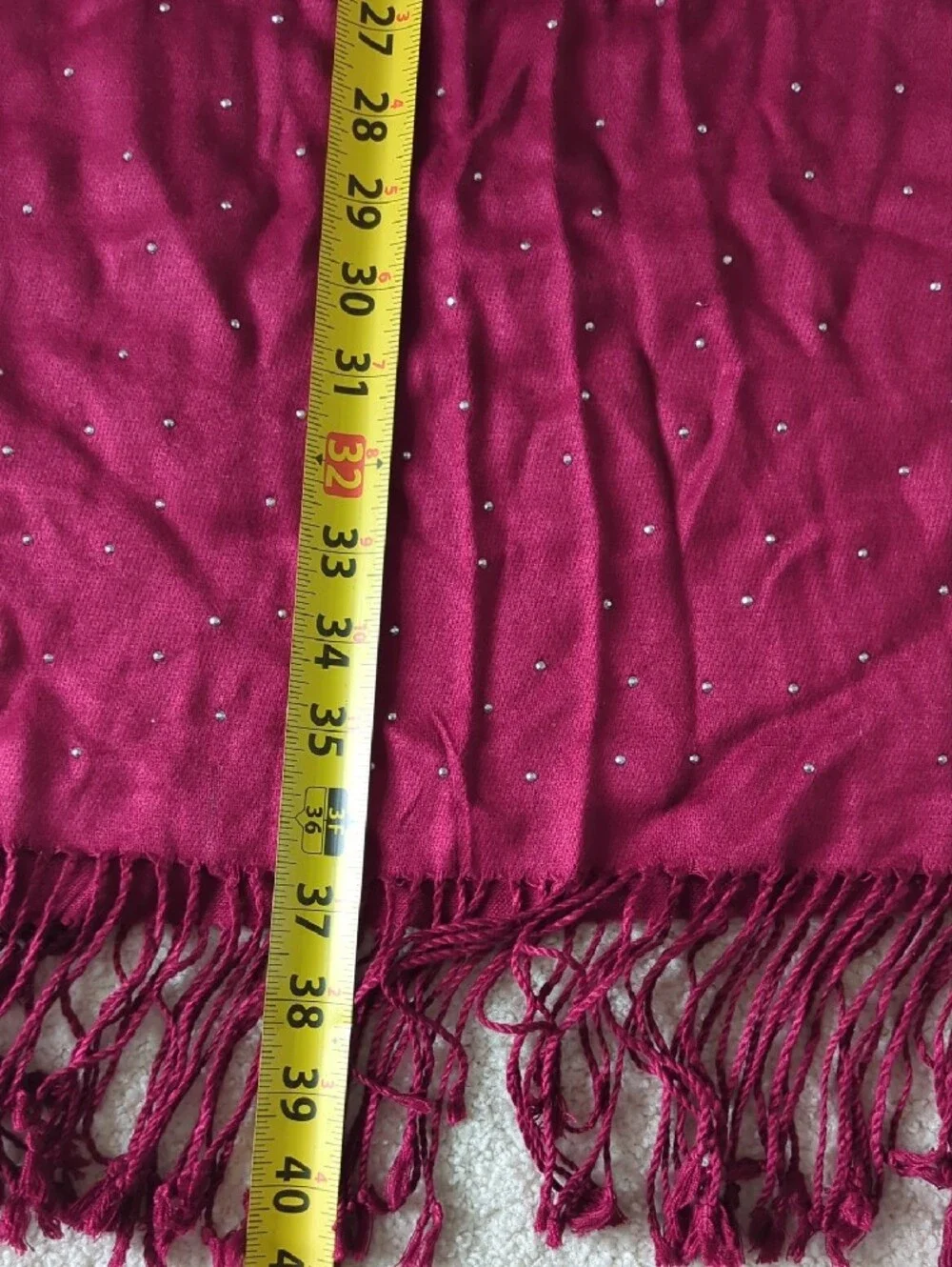 3 For $30. White House Black Market Burgundy Beaded Fringe Scarf